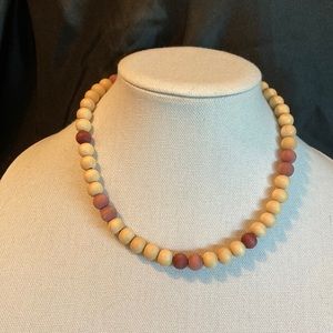 1990s Vintage Wood Bead Necklace
